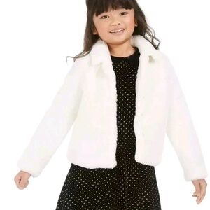 Epic Threads White Faux Fur Jacket for Kids